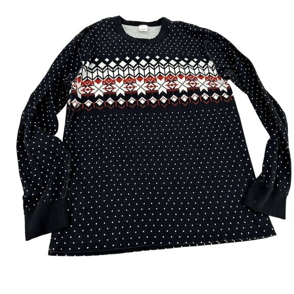 Hanna Anderson Adult Unisex Long John Pajama Top Holiday Winter Pattern Size L - Picture 1 of 8